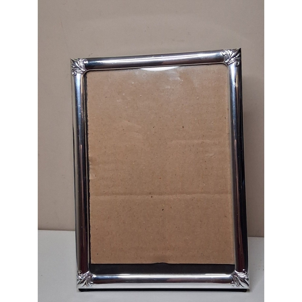 Vintage Silver Tone Picture Frame‎ Ornate Corner Design Fits 4.5 x 6.5 Photo